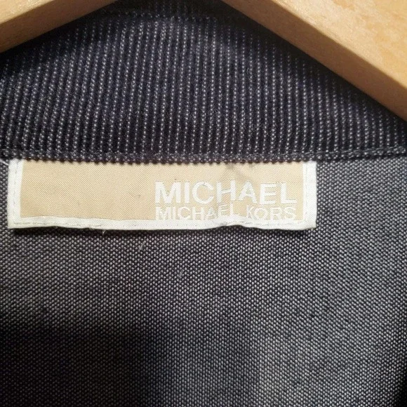 Michael‎ Michael Kors Jacket Womens Large Gray Belted Double Breasted Corduroy - Picture 3 of 12